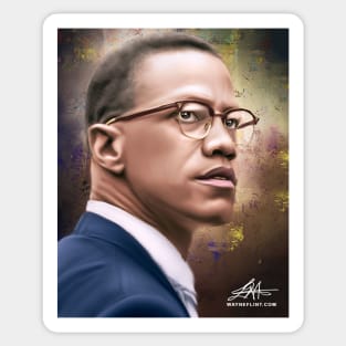 Digital Malcolm X Sticker